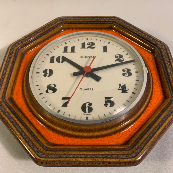 Wanduhr Keramik 60er Jahre