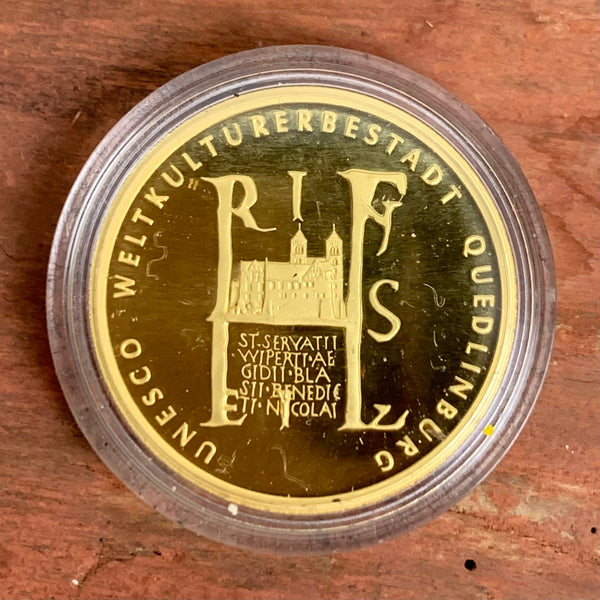 100 Euro Goldmünze UNESCO-Weltkulturerbe Stadt Quedlinburg 2003