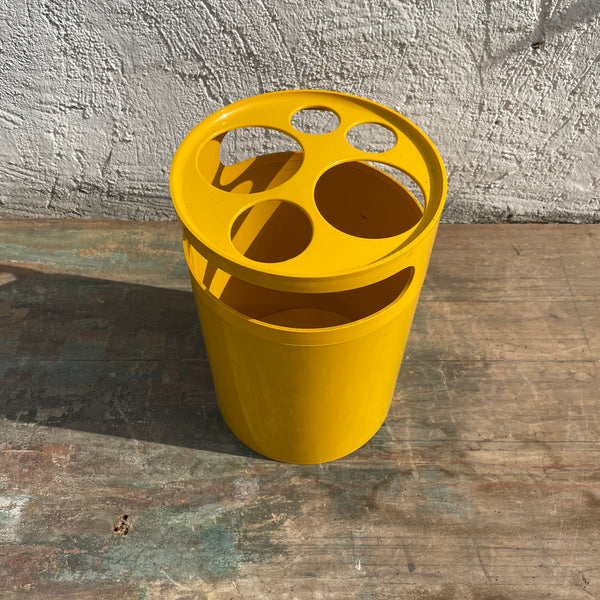 Mid Century Schirmständer gelb