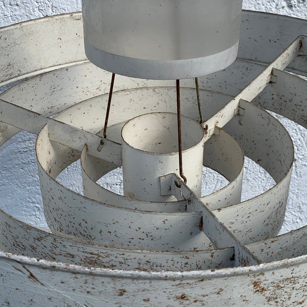 Große modernistische industrielle Art Deco Deckenleuchte von Siemens und Schuckert