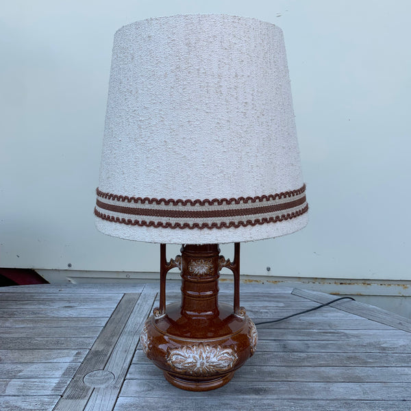 Keramik Tischlampe 60er Jahre braun