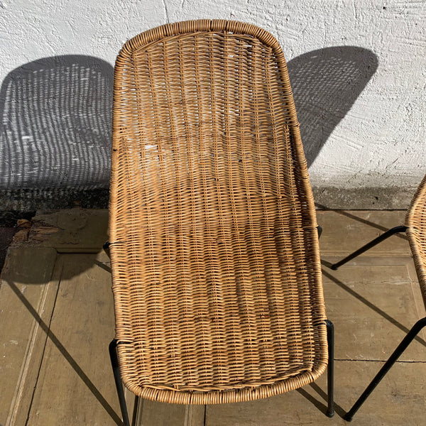 2 Geflechtstühle / Korb Stühle von Gian Franco Legler