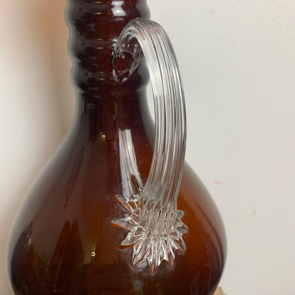 Murano Amphoren Vase aus braunem Glas