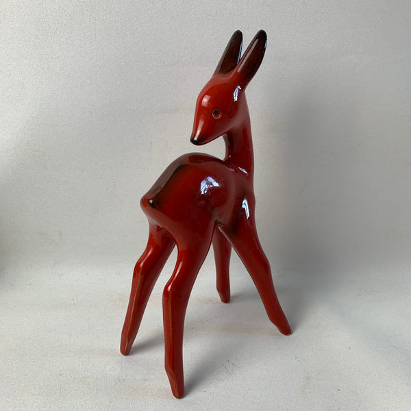 Rotes Reh Keramik von Cortendorf