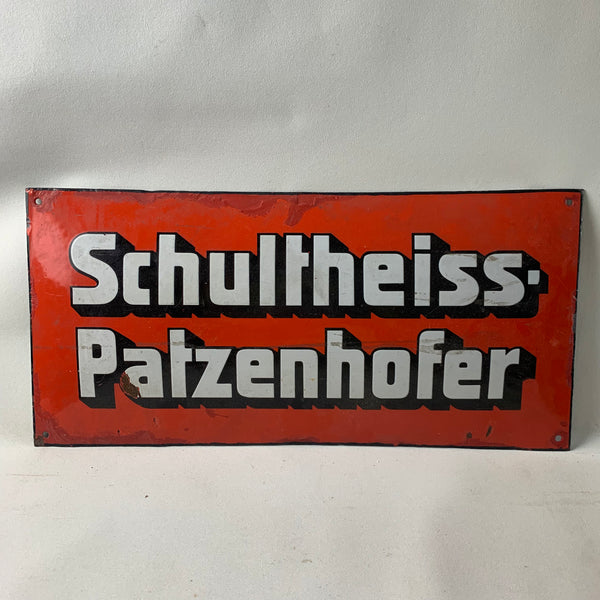 Emaille Schild Schultheiss Patzenhofer