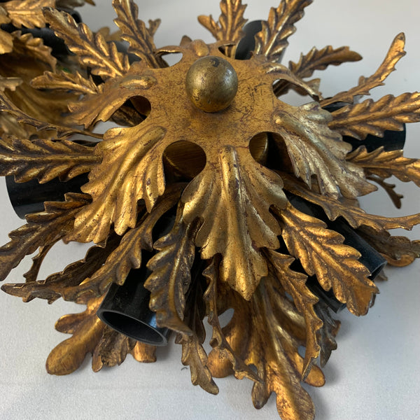 Ein Paar vergoldete Vintage Deckenlampe mit 6 Leuchten von Banci Firenze