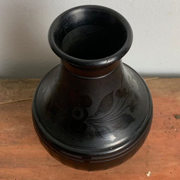 Black Pottery Vase von Istvan Fazekas aus Nadudvar in Ungarn