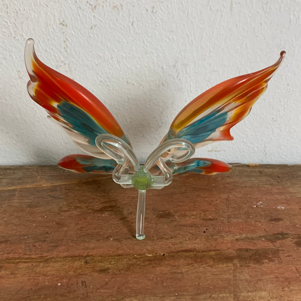 Vintage Glas Skulptur Schmetterling Murano