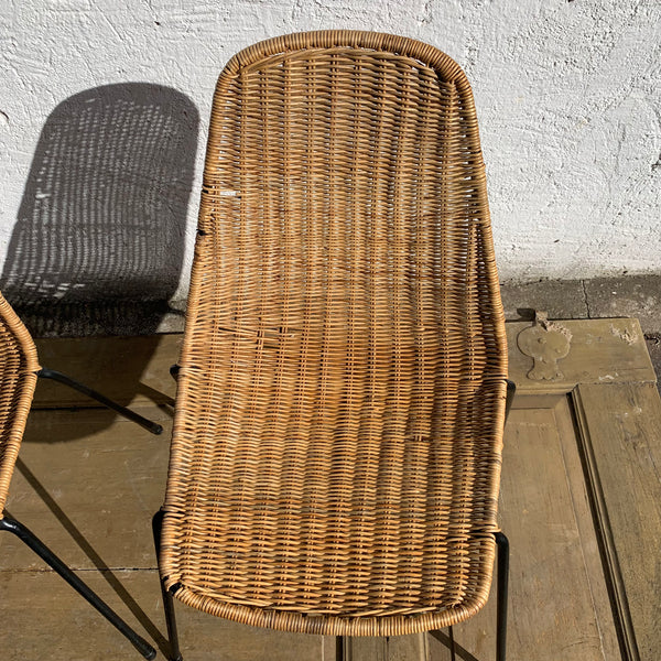 2 Geflechtstühle / Korb Stühle von Gian Franco Legler
