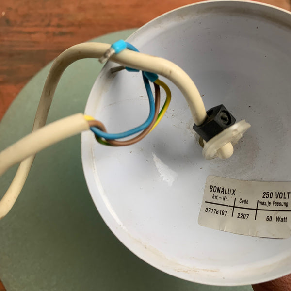 Vintage Deckenlampe aus grün beschichtetem Glas