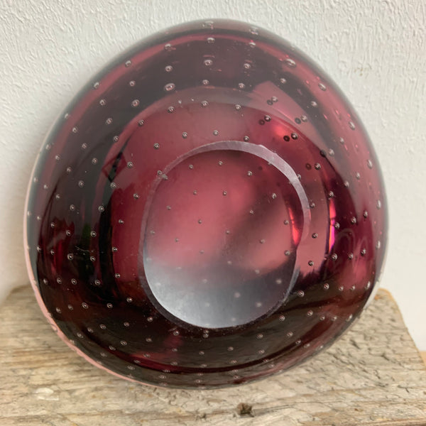 Bubble Murano Aschenbecher weinrot