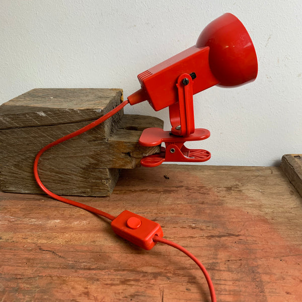 Vintage Klemmleuchte in rot