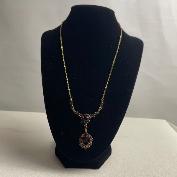 Granat Collier mit Armband Gold