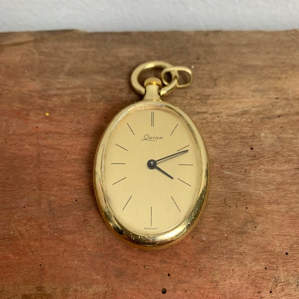 Vintage Kettenuhr von Quinn aus 585er Gold