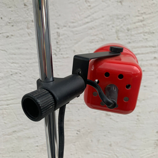 Vintage Stehlampe 1 Spot von Miwi in rot