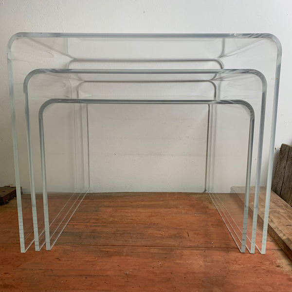 Vintage Beistelltisch aus Acrylglas 3er Set