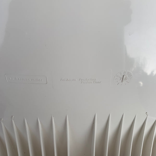 Vintage Pantonstuhl Panton Chair von Verner Panton für Fehlbaum Herman Miller in weiß
