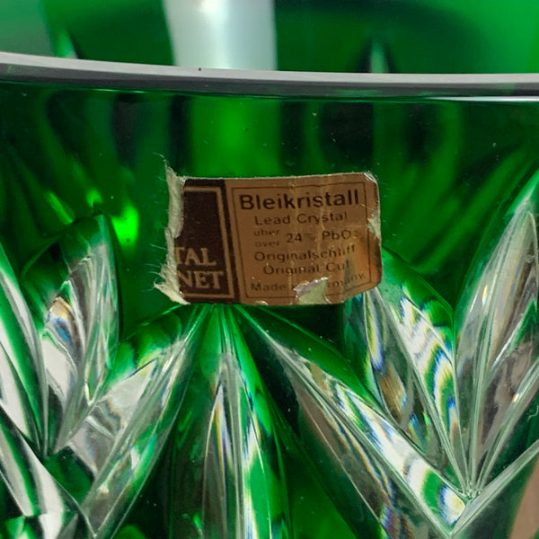 Vintage Bleikristall Vase von Nachtmann in Smaragdgrün