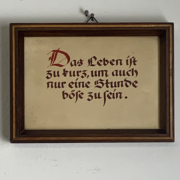 Gerahmter Sinnspruch