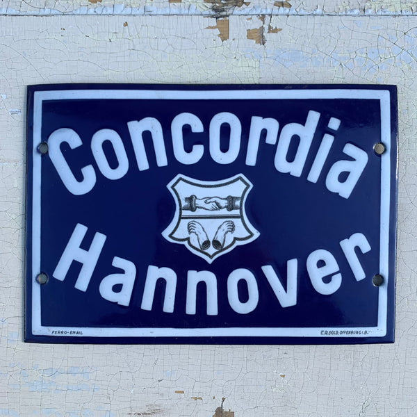 Emaille Schild Concordia Hannover