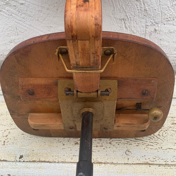 Vintage Industrial Holz Drehstuhl von Stoll