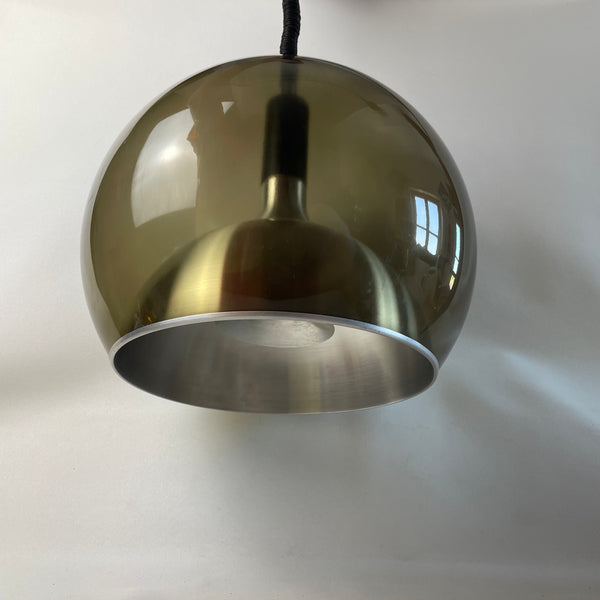 Acryl Aluminium Kugel Deckenlampe von Temde Modell 756