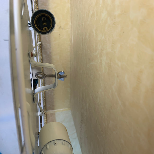 Große quadratische Deckenlampe mit Teakholz ähnlich Cocoon