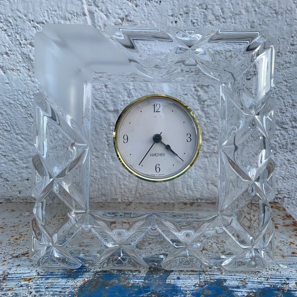 Vintage Walther Glas Tischuhr
