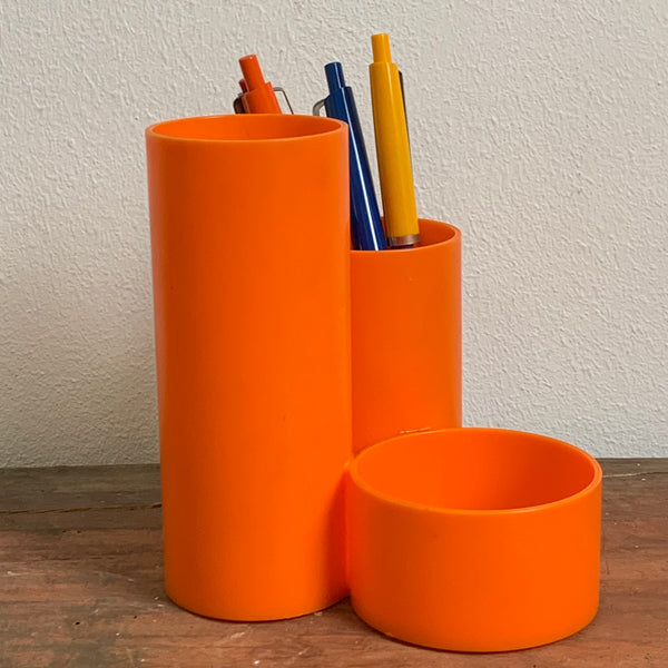 Vintage Stifthalter Utensilo orange