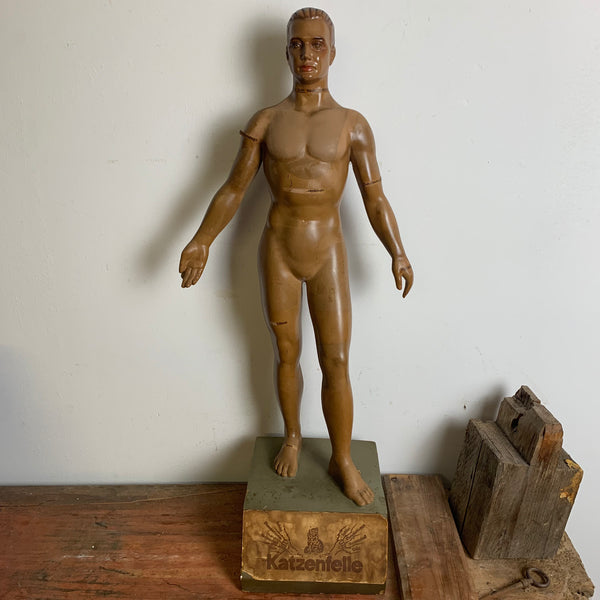 Vintage Werbefigur Katzenfellmann