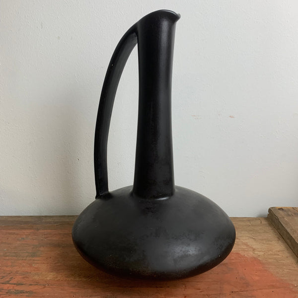 Seltene 50er Jahre Vase Gmundner Keramik 2718-1 mattschwarz