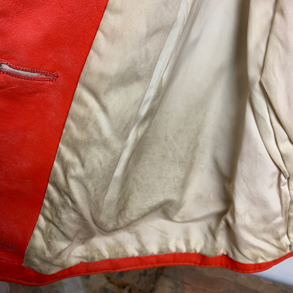 70er Jahre Damen Lederjacke rot