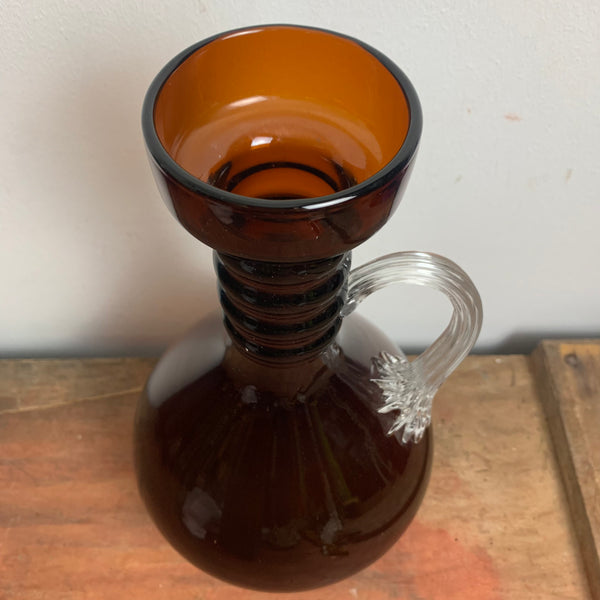 Murano Amphoren Vase aus braunem Glas