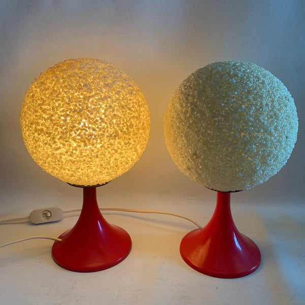 2 Granulat Kugel Nachttisch Lampen