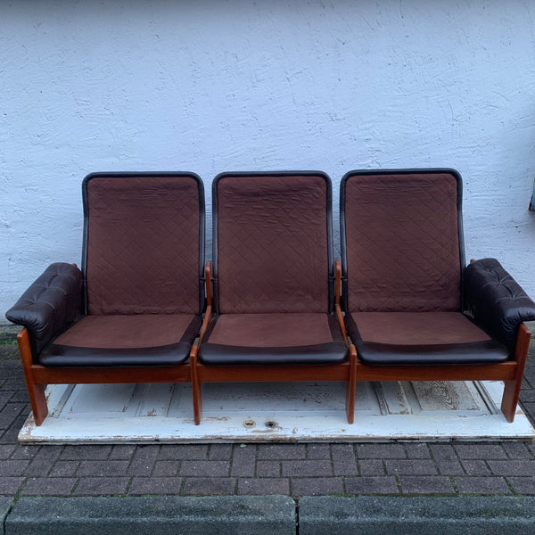 Vintage dänisches Teakholz Sofa von Skippers Mobler
