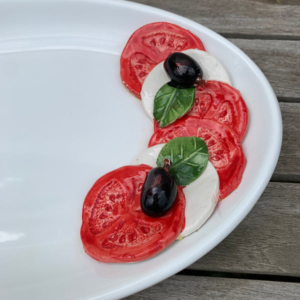 Bassano italienische Keramik Ovale mediterrane Antipastiplatte