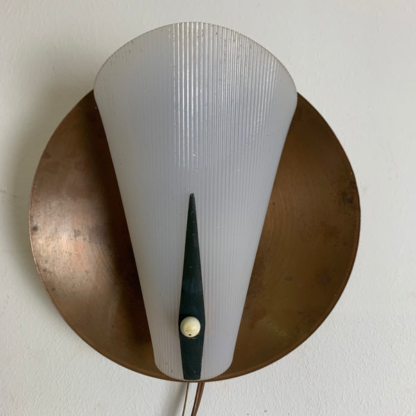 Mid Century Wandlampe aus Kupfer