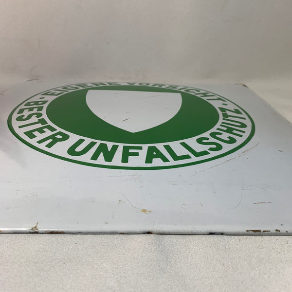 Emaille Schild Eigene Vorsicht Bester Unfallschutz