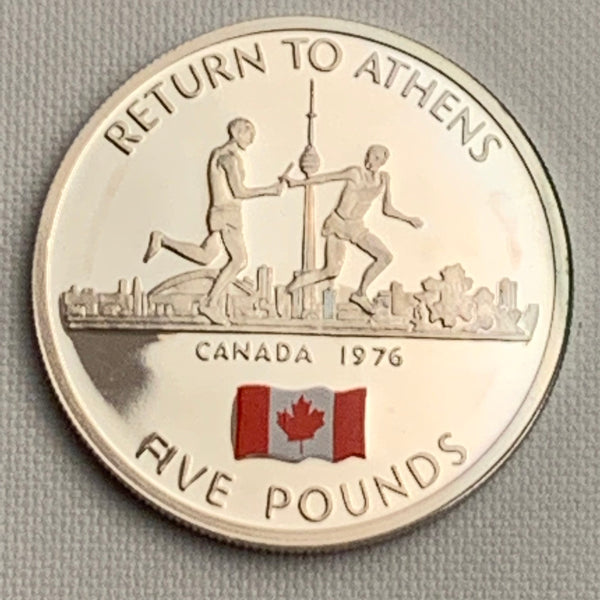 Silbermünze 2005 Gibraltar Olympic Games Return to Athens Canada 5 Pounds