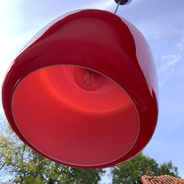 Rote Deckenlampe von Peill und Putzler