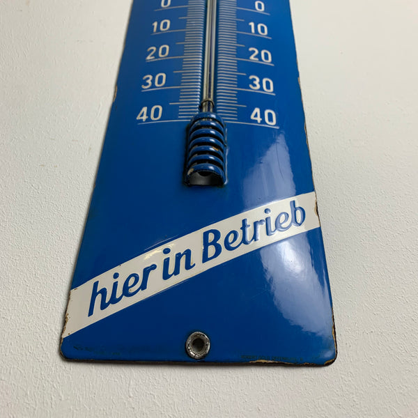 Emaille Schild Thermometer Linde Kühlung