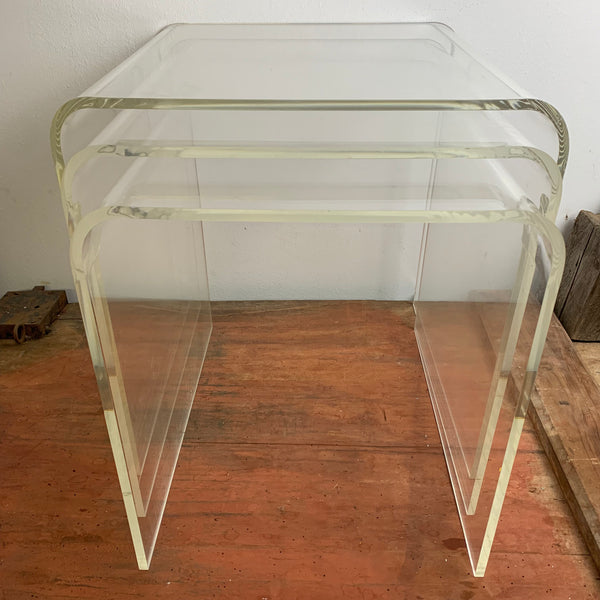 Vintage Beistelltisch aus Acrylglas 3er Set