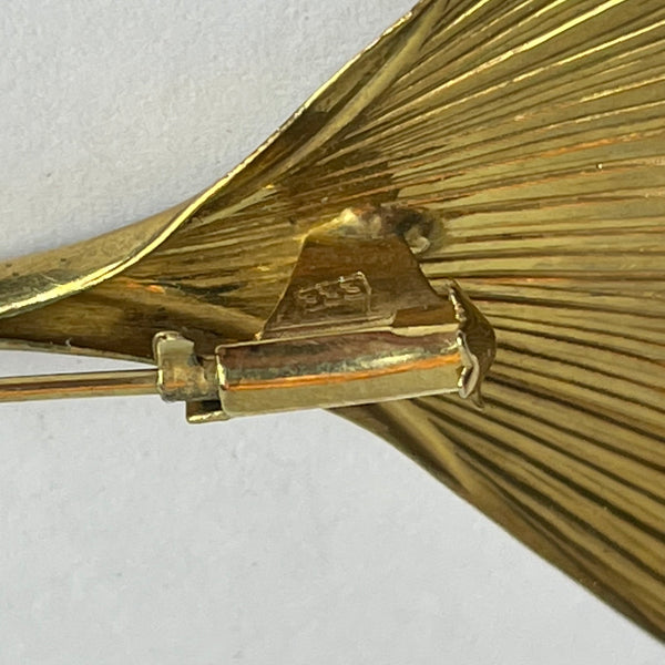 Goldbrosche Ginkgoblatt