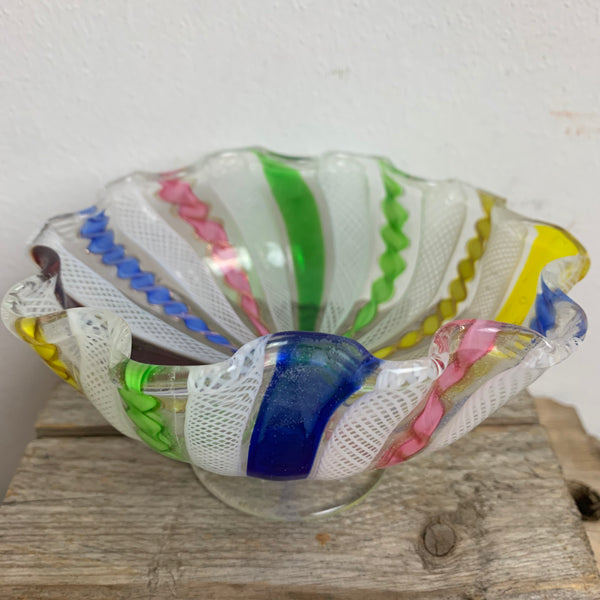 Vintage filigrane bunte Murano Schale