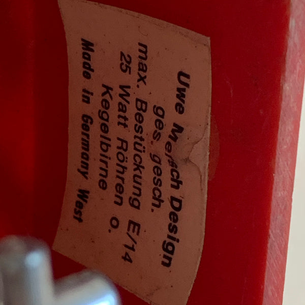 Große rote Struktur Wandlampe von Uwe Mersch