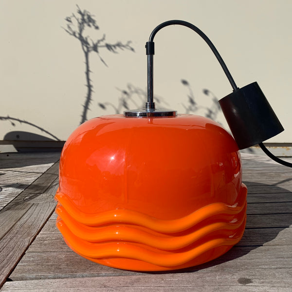 Vintage orange Glaslampe