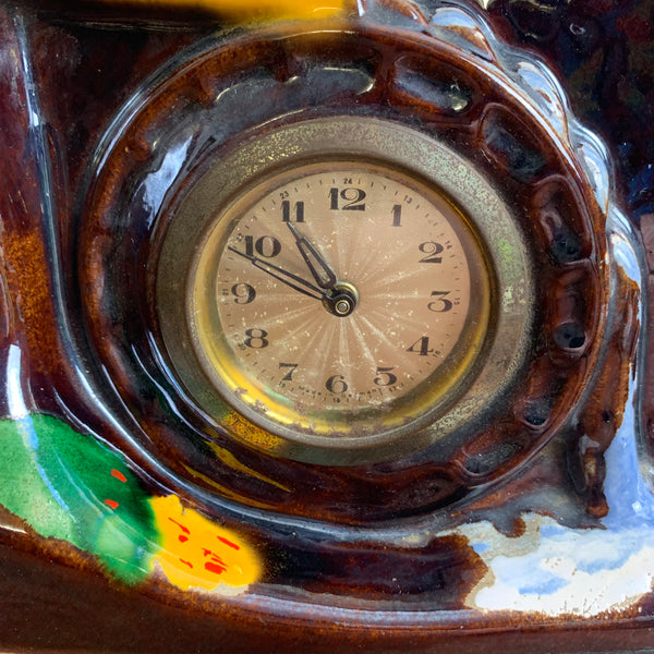 Vintage Keramik Uhr Wassermühle von Scheurich und Greulich