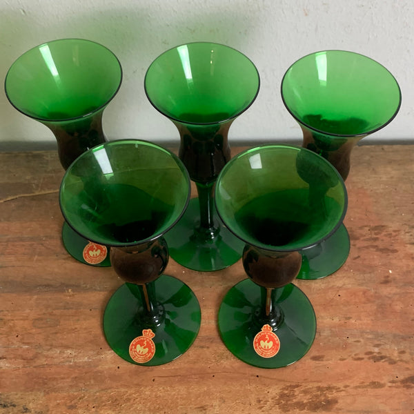 5 vintage Likör Gläser von Jacob Bang für Holmegaard