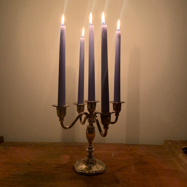Vintage versilberter fünfarmiger Kerzenständer