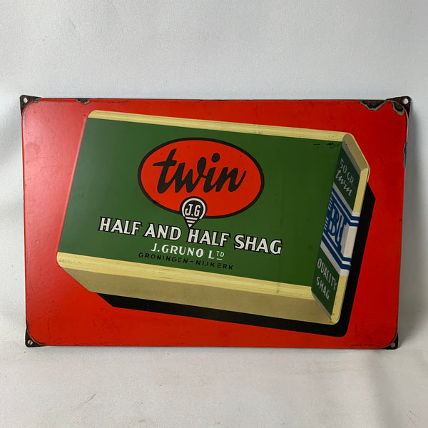 Emaille Schild Twin Half and Half Shag